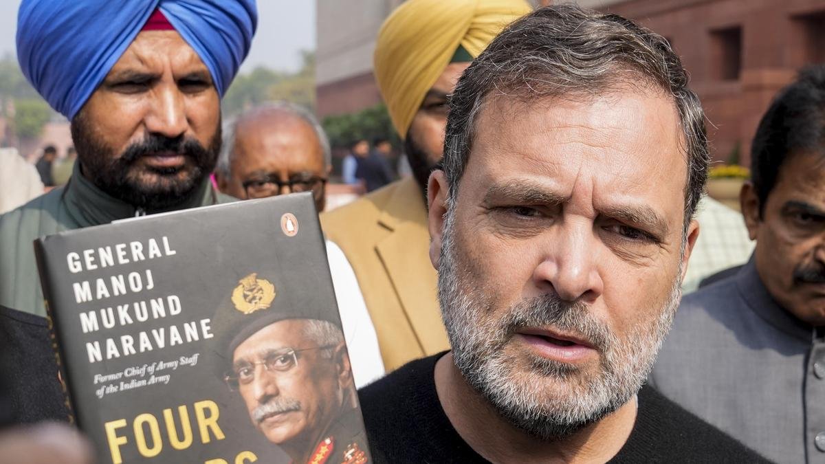 Rahul Gandhi displays former Army chief Naravane’s unpublished ‘memoir’, says will give it to PM if he comes to Lok Sabha